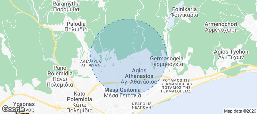 Agios Athanasios Airbnb map
